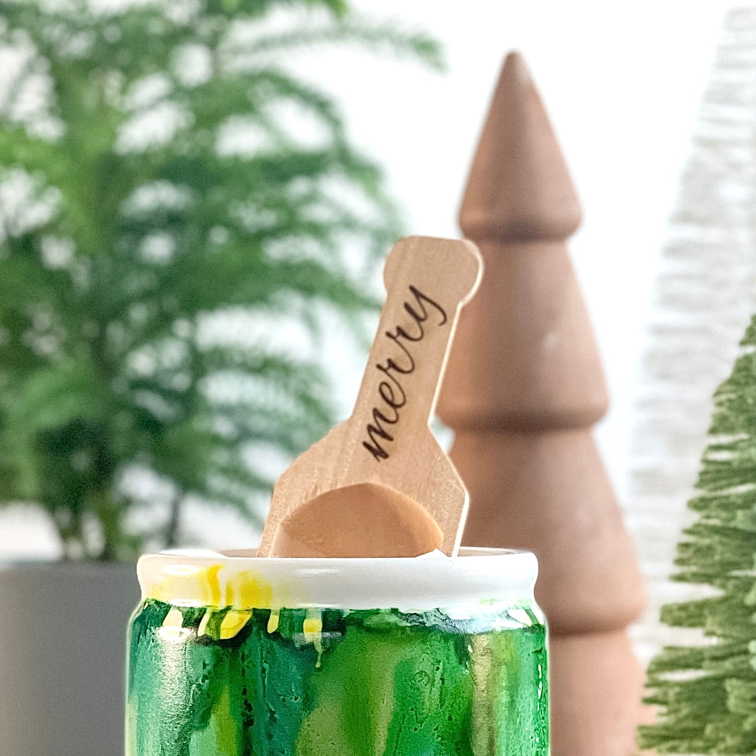 personalized wood scoop for wax melts