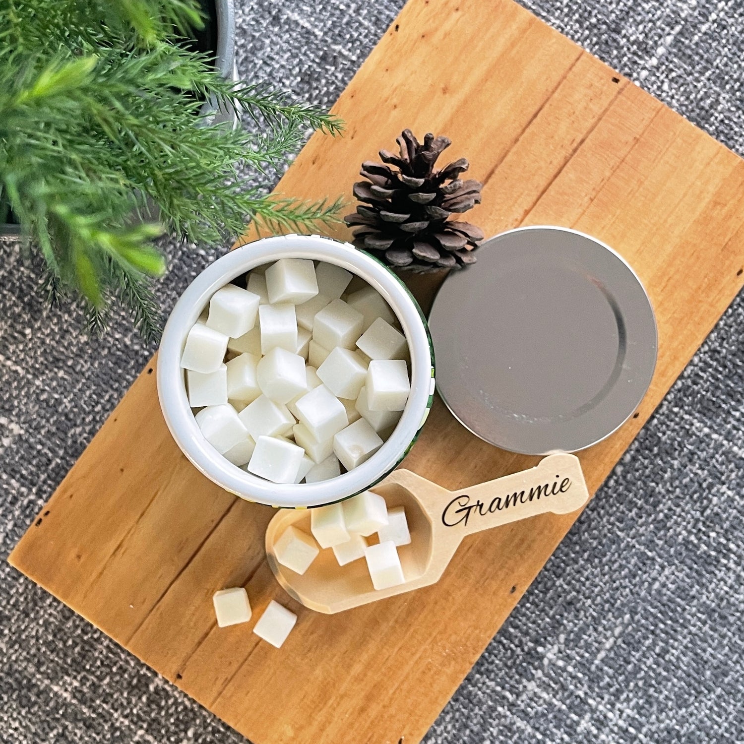 personalized wood scoop for wax melts