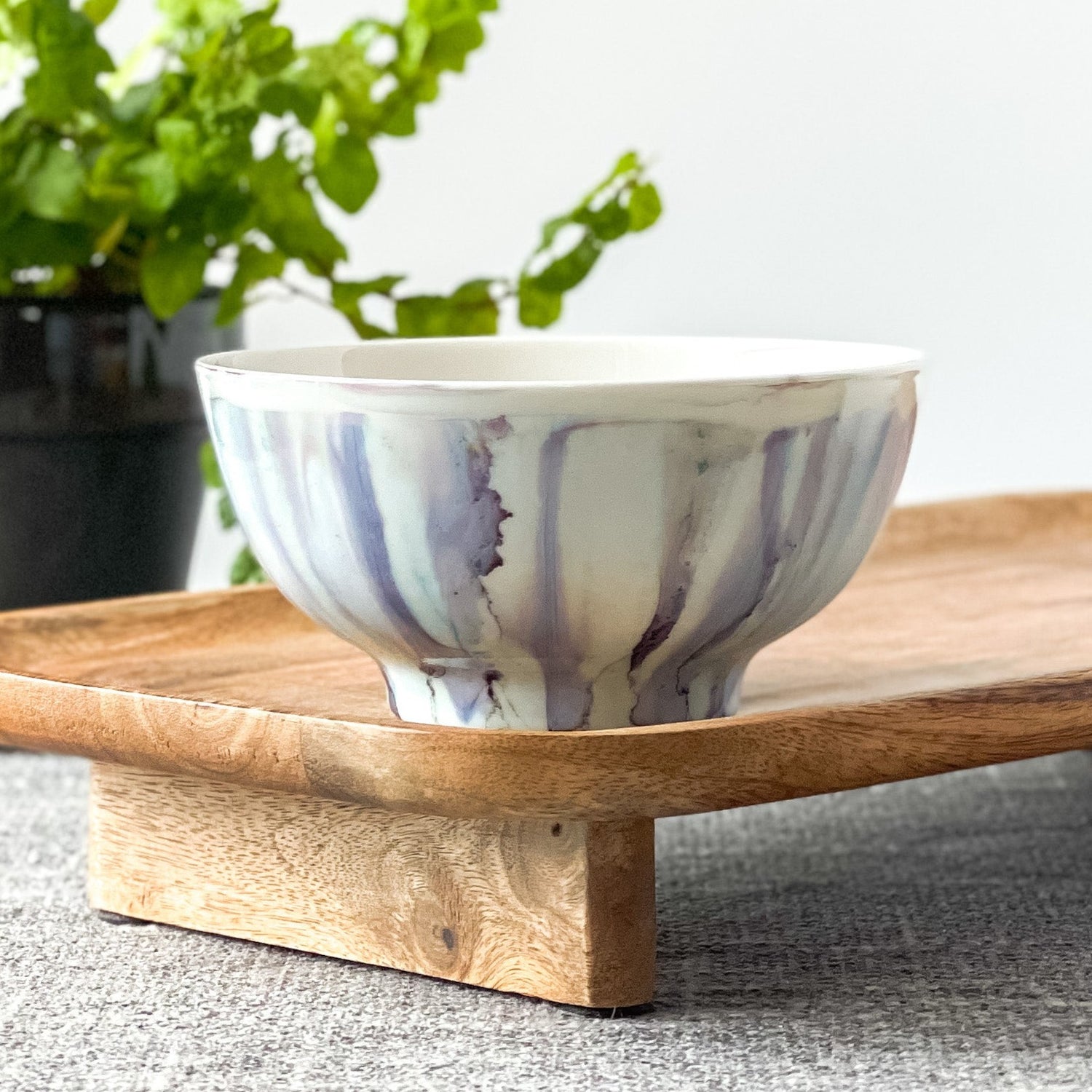 unique candle smoky gray and pale purple scented soy candle