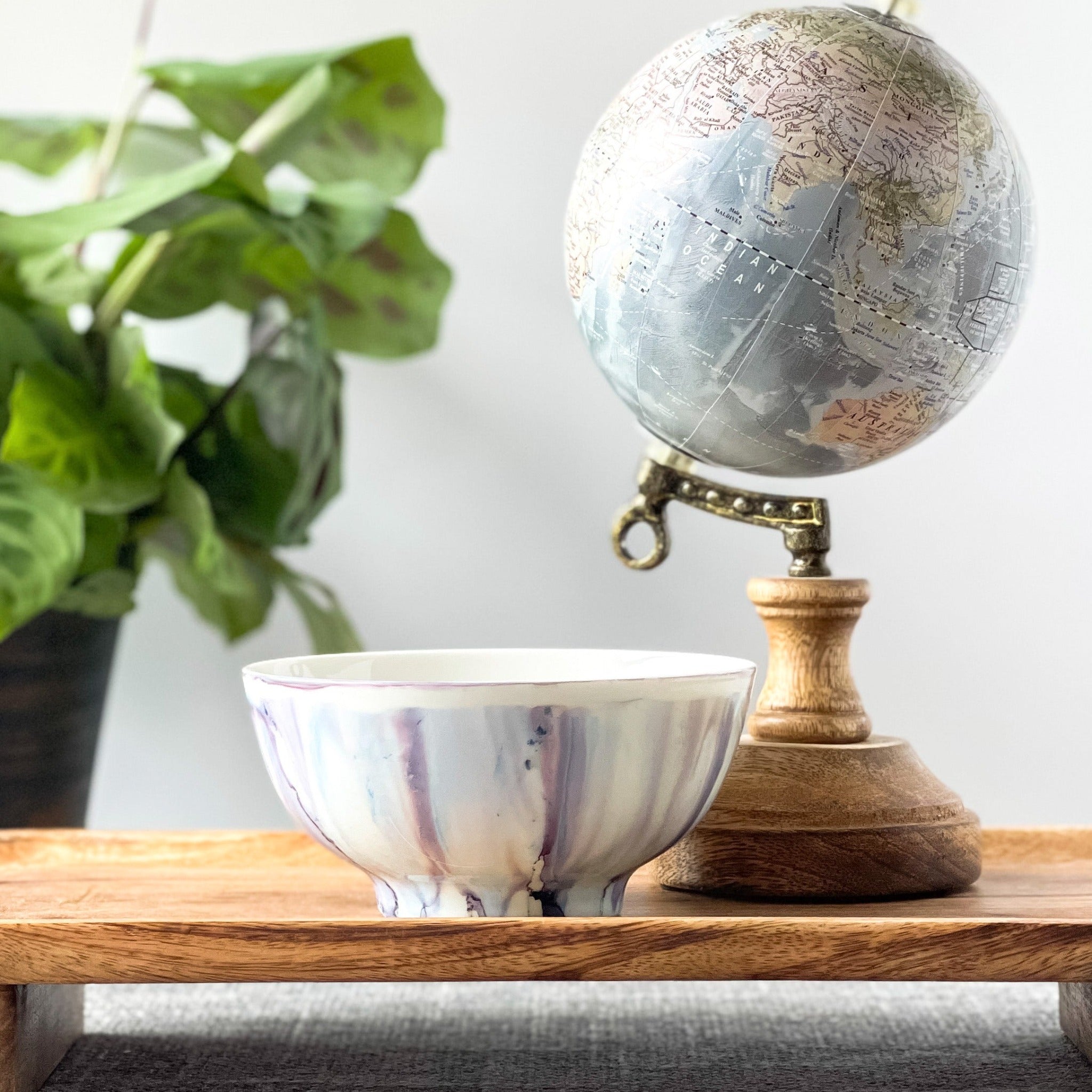 unique candle smoky gray and pale purple scented soy candle