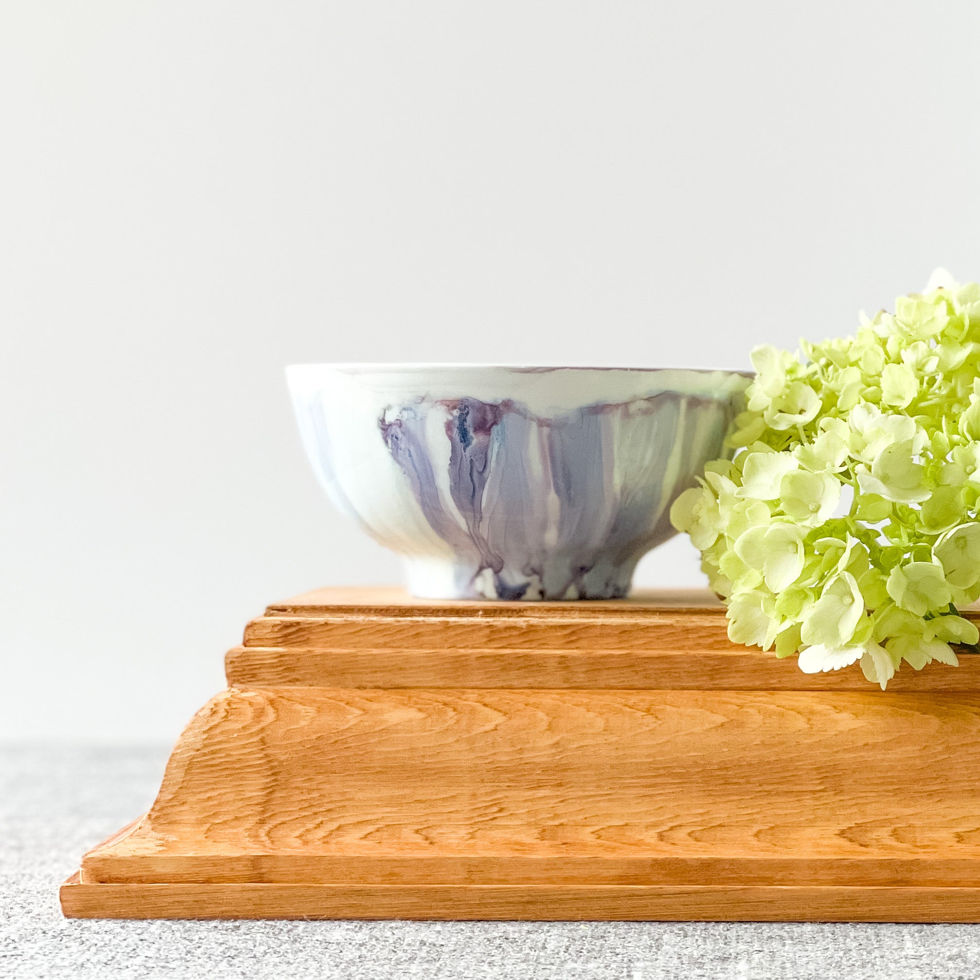 unique candle smoky gray and pale purple scented soy candle