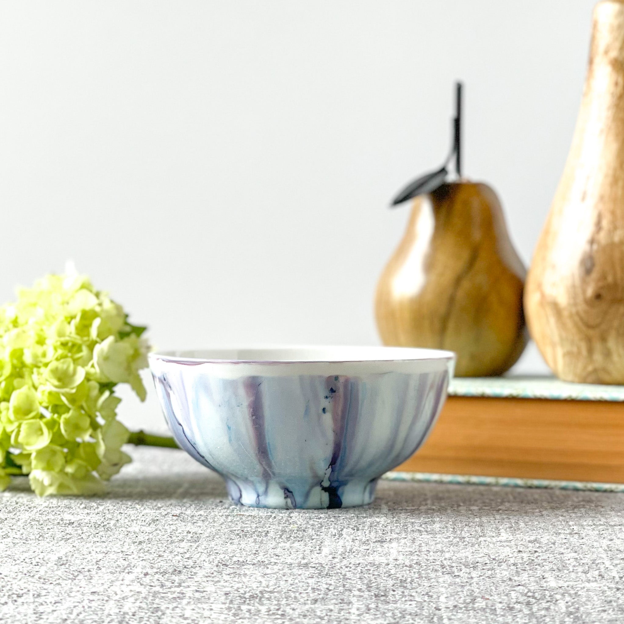 unique candle smoky gray and pale purple scented soy candle