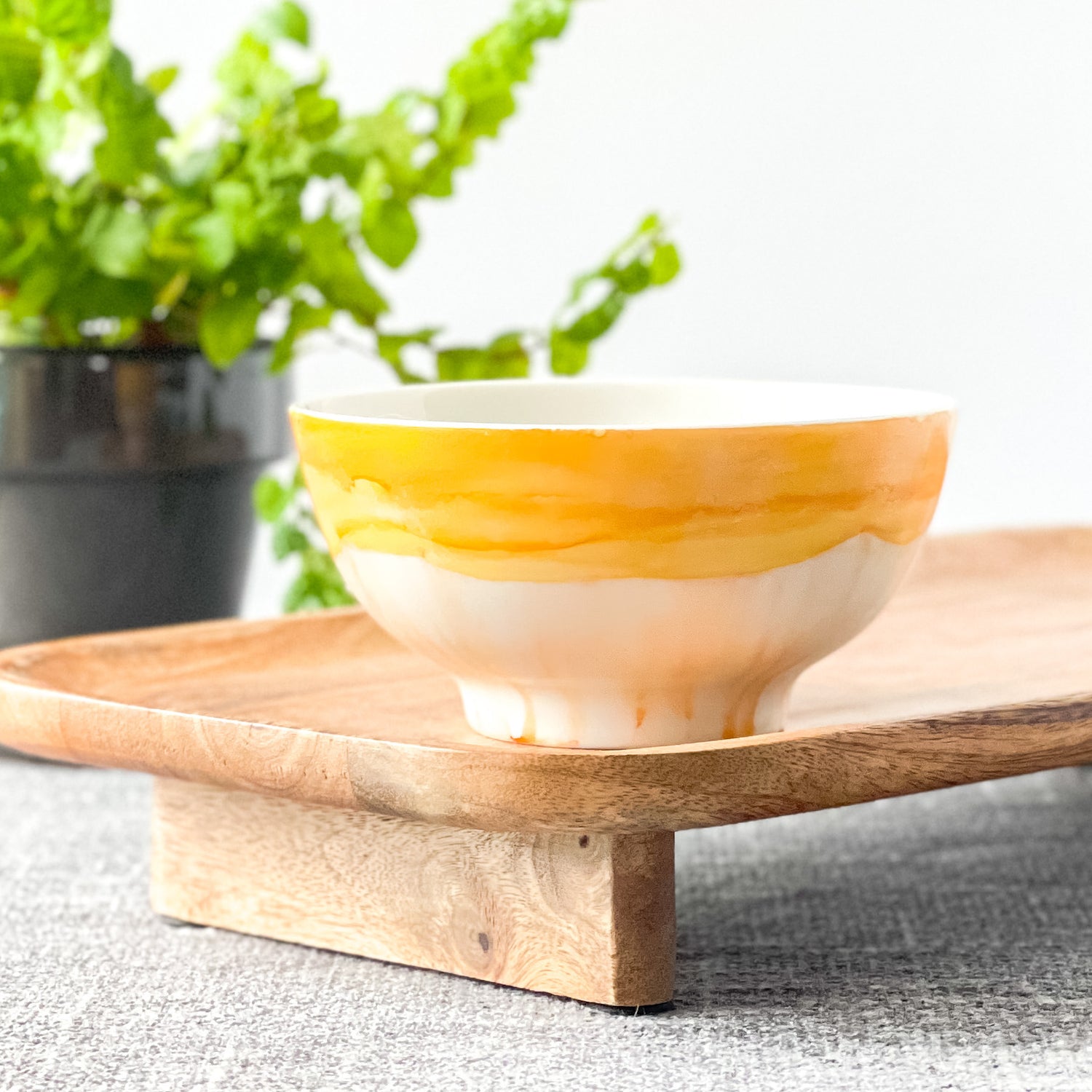 apricot and orange handpainted scented soy candle unique candle ceramic candle