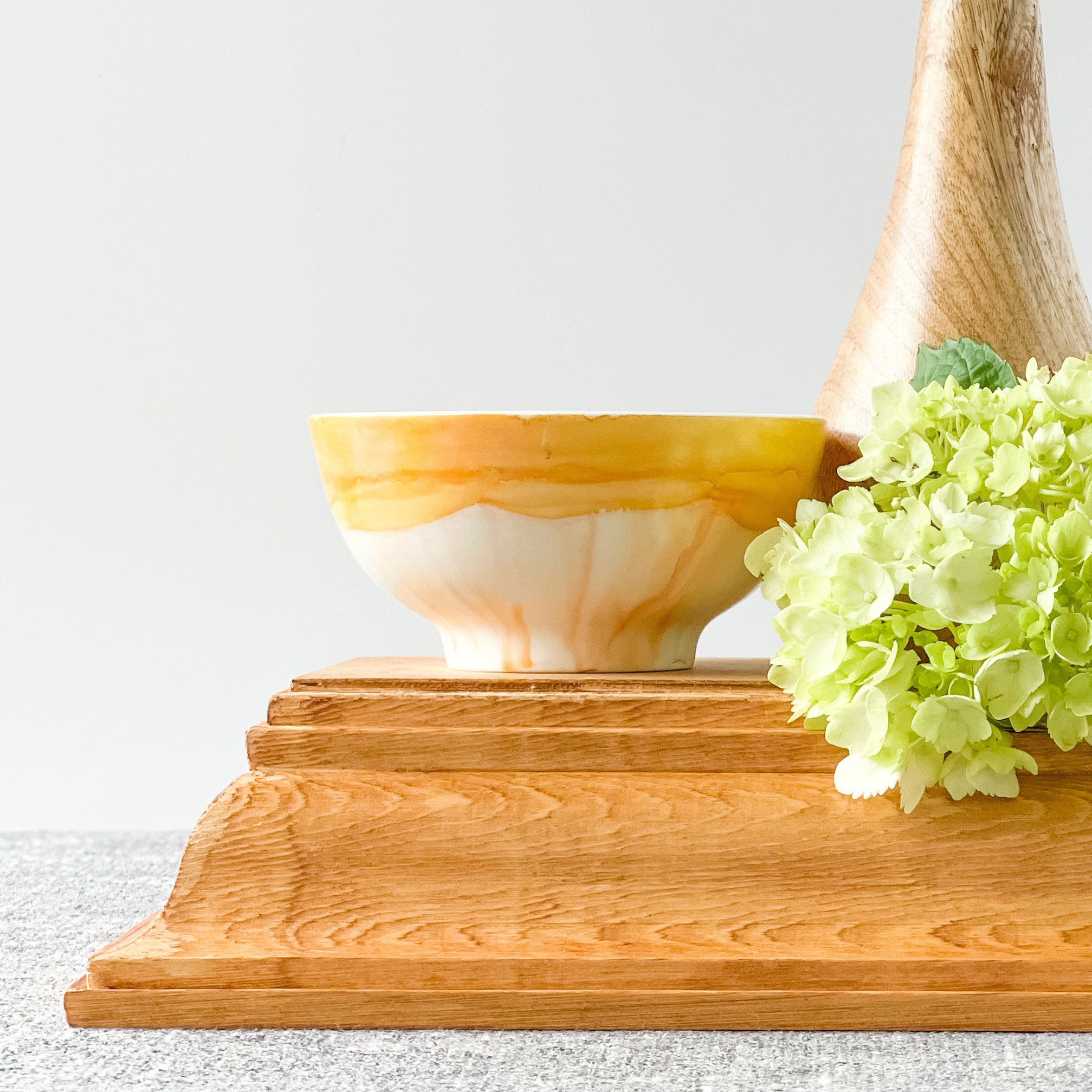 apricot and orange handpainted scented soy candle unique candle ceramic candle