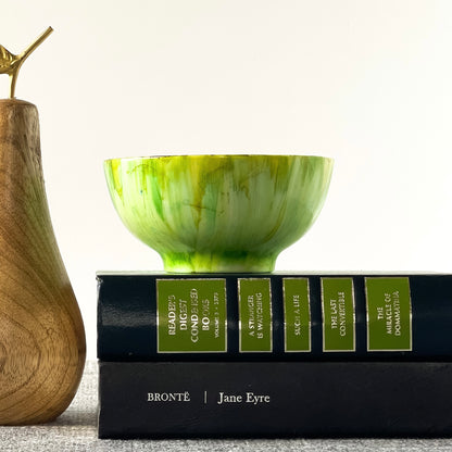 bright green and yellow scented soy candle unique candle