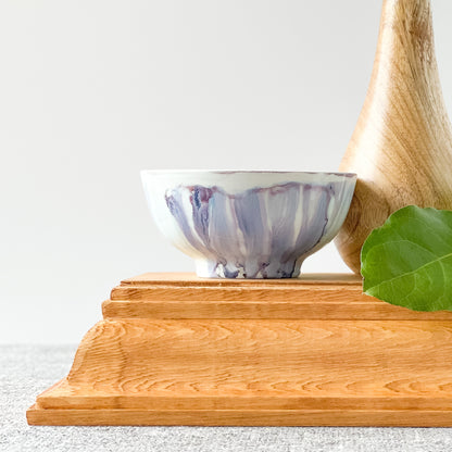 unique candle smoky gray and pale purple scented soy candle